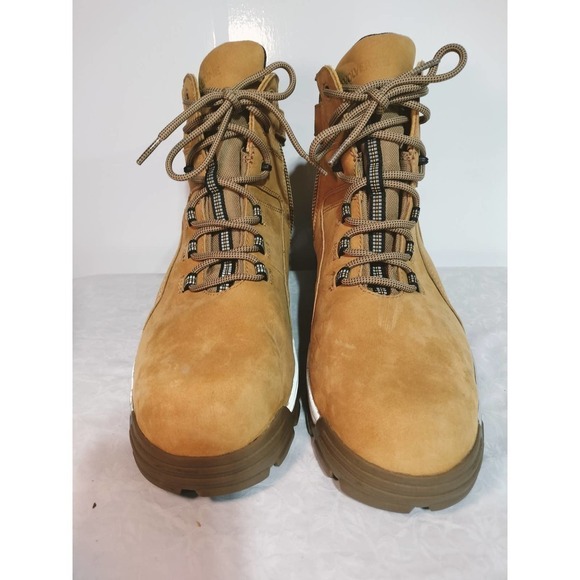 Wolverine Steel Cap safety waterproof tan leather boots Men 11 EW Woman 12.5 - Picture 5 of 13